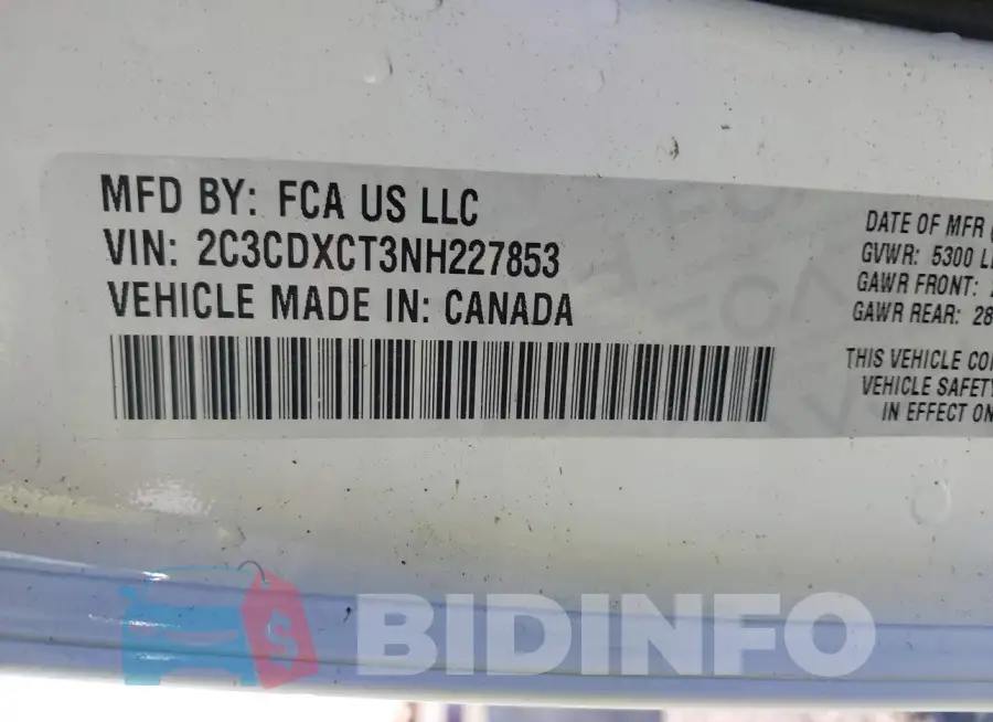 2C3CDXCT3NH227853 Photo# 9