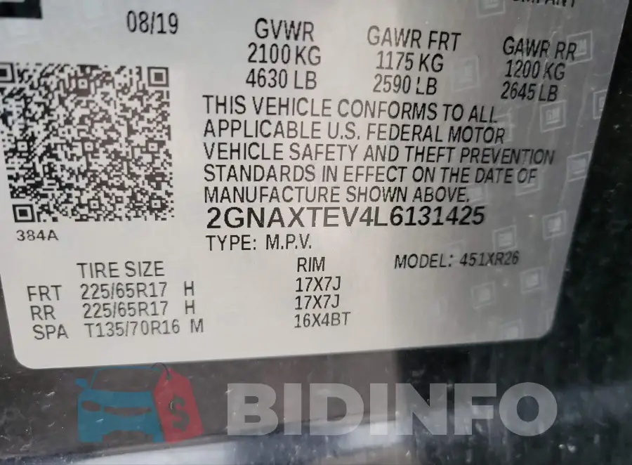 2GNAXTEV4L6131425 Photo# 9