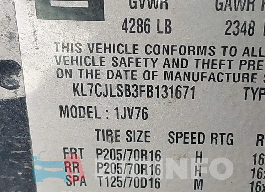 KL7CJLSB3FB131671 Photo# 9