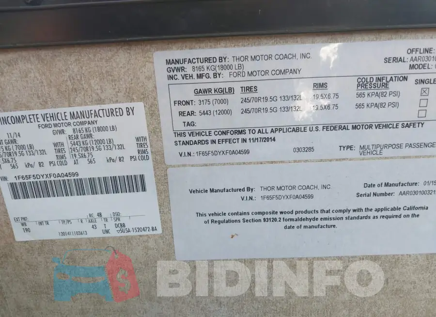 1F65F5DYXF0A04599 Photo# 9