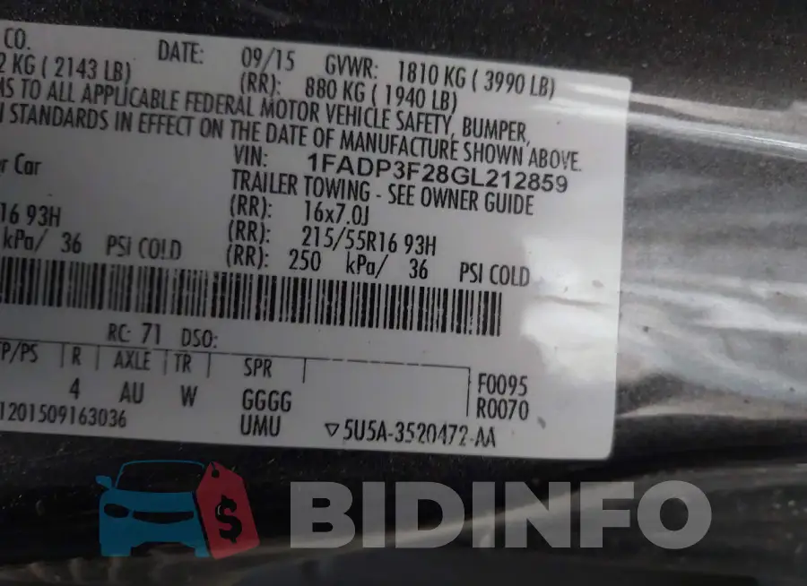 1FADP3F28GL212859 Photo# 9