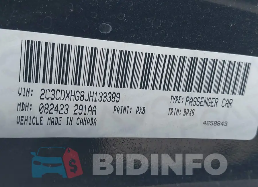 2C3CDXHG8JH133389 Photo# 9