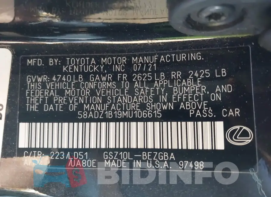 58ADZ1B19MU106615 Photo# 9