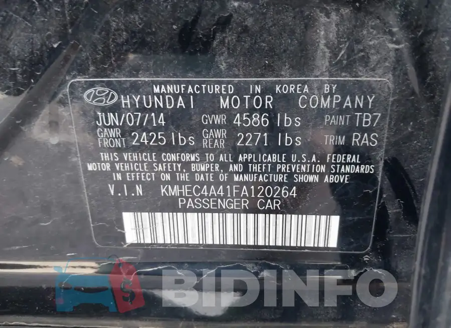 KMHEC4A41FA120264 Photo# 9