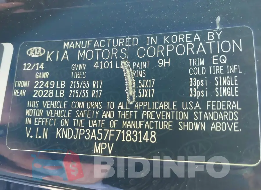 KNDJP3A57F7183148 Photo# 9