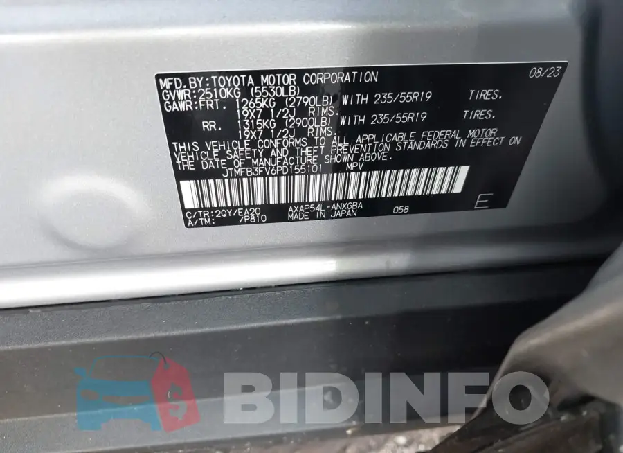 JTMFB3FV6PD155101 Photo# 9