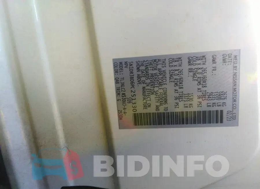5N1DR3BD6PC251330 Photo# 9