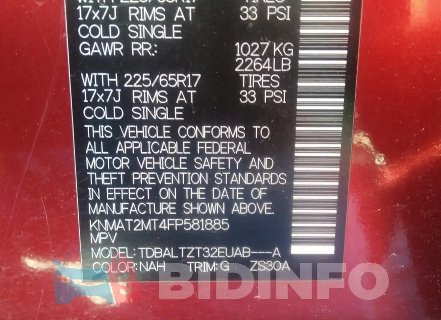 KNMAT2MT4FP581885 Photo# 9