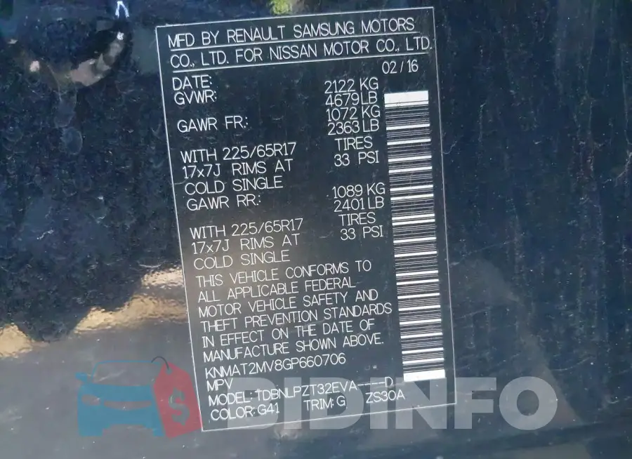 KNMAT2MV8GP660706 Photo# 9
