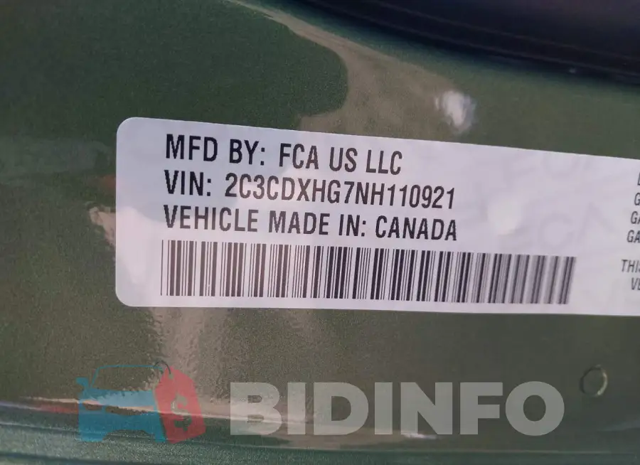 2C3CDXHG7NH110921 Photo# 9