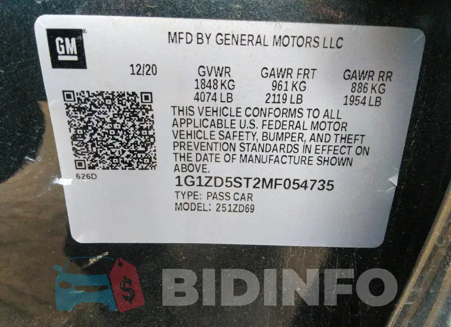 1G1ZD5ST2MF054735 Photo# 9