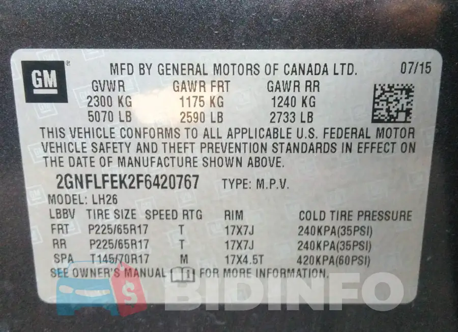 2GNFLFEK2F6420767 Photo# 9