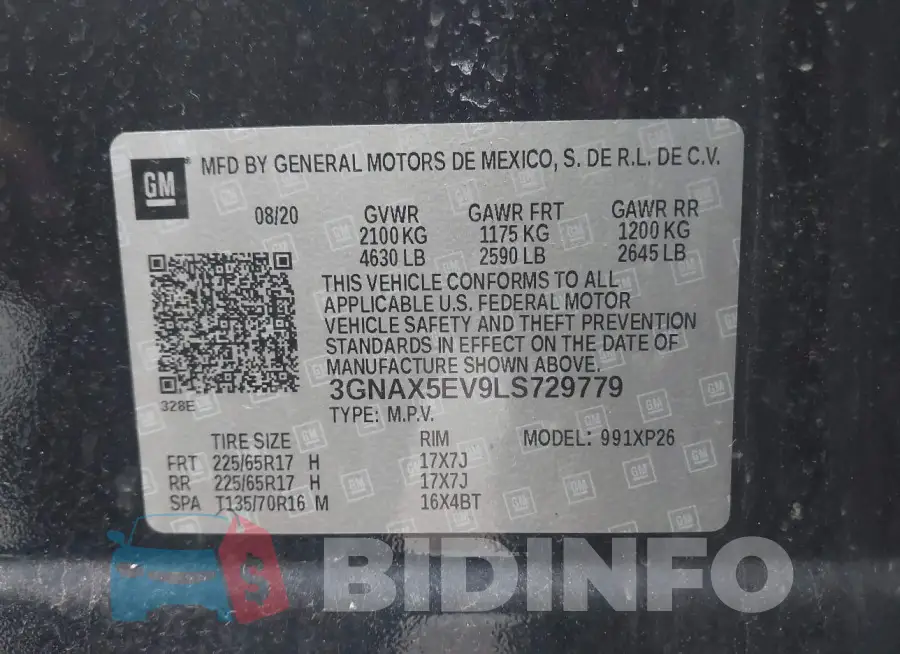 3GNAX5EV9LS729779 Photo# 9