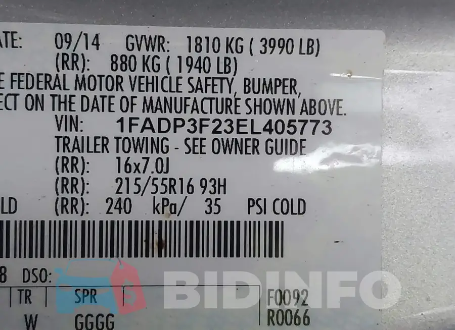 1FADP3F23EL405773 Photo# 9