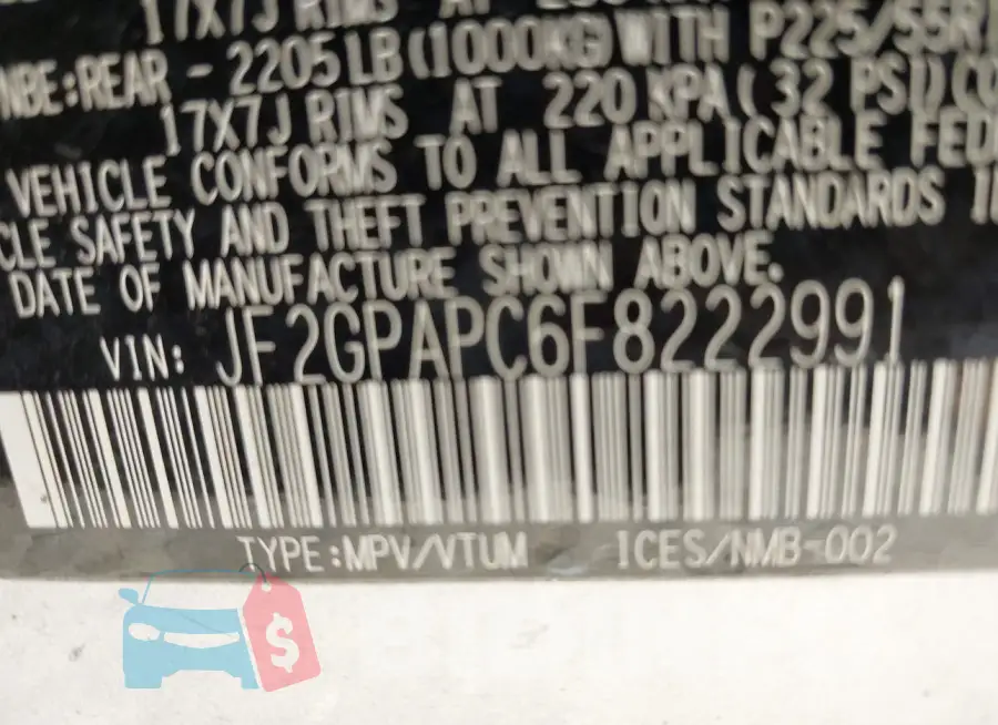JF2GPAPC6F8222991 Photo# 9