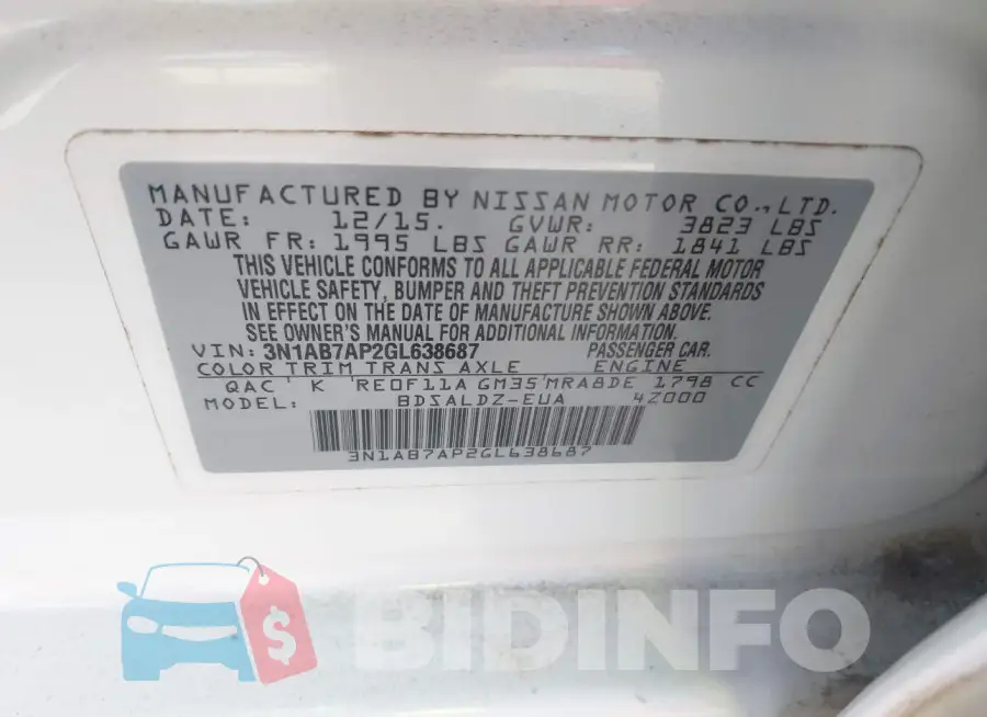 3N1AB7AP2GL638687 Photo# 9