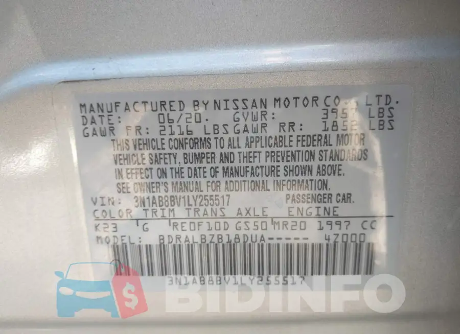3N1AB8BV1LY255517 Photo# 9