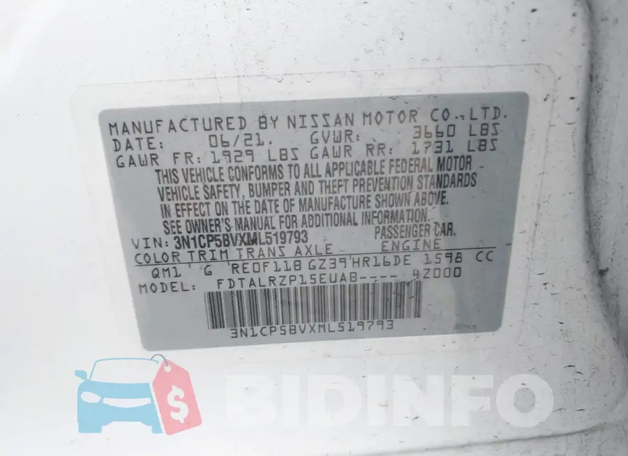 3N1CP5BVXML519793 Photo# 9