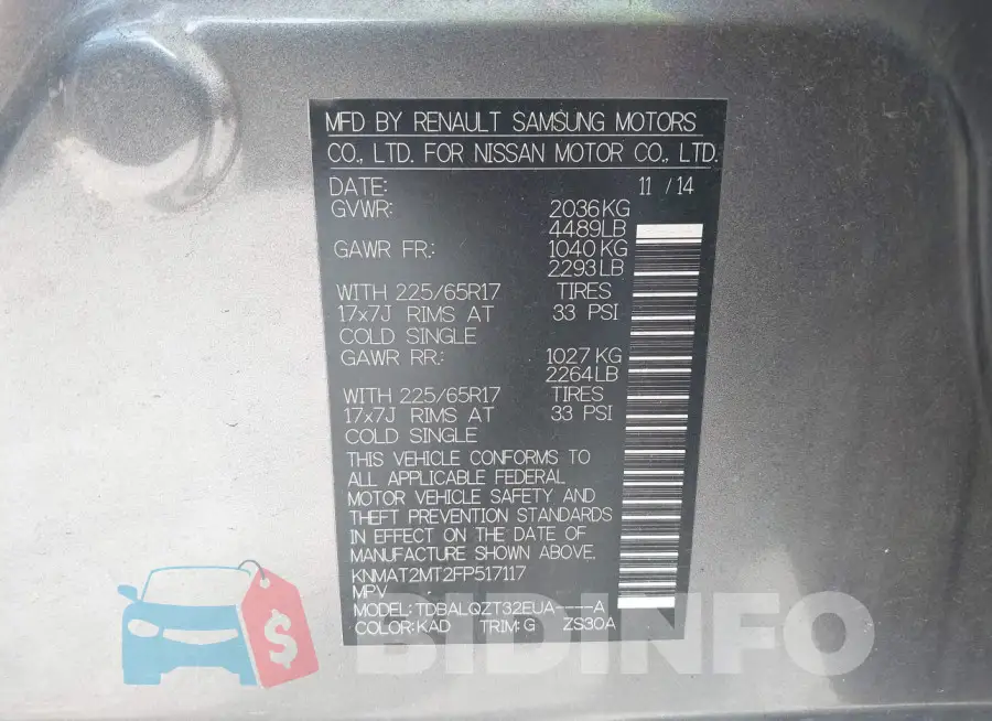 KNMAT2MT2FP517117 Photo# 9