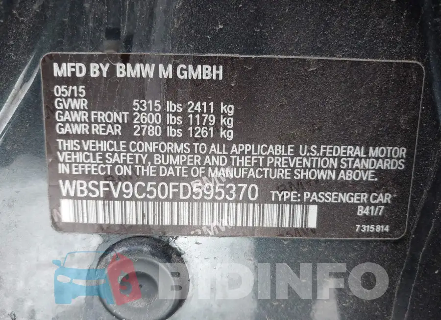 WBSFV9C50FD595370 Photo# 9