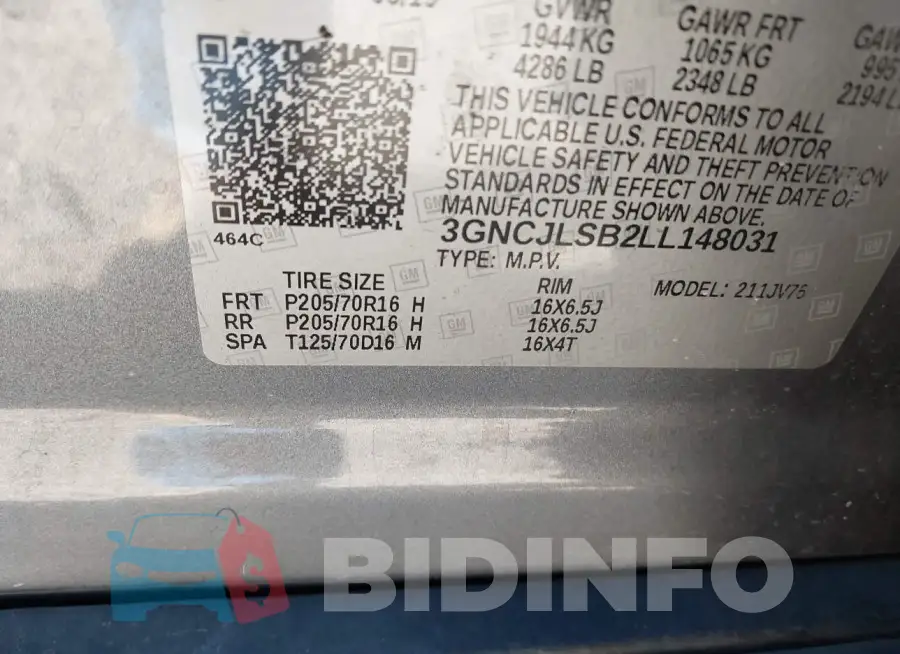 3GNCJLSB2LL148031 Photo# 9