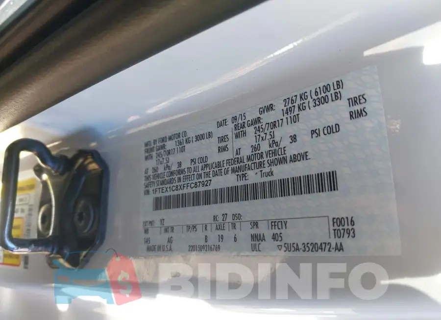 1FTEX1C8XFFC87927 Photo# 9