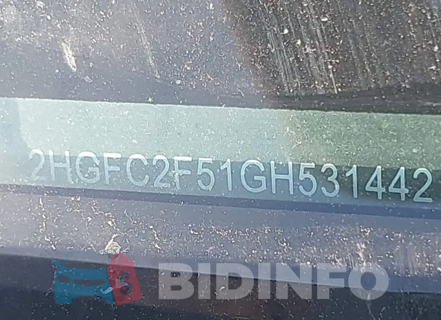 2HGFC2F51GH531442 Photo# 9