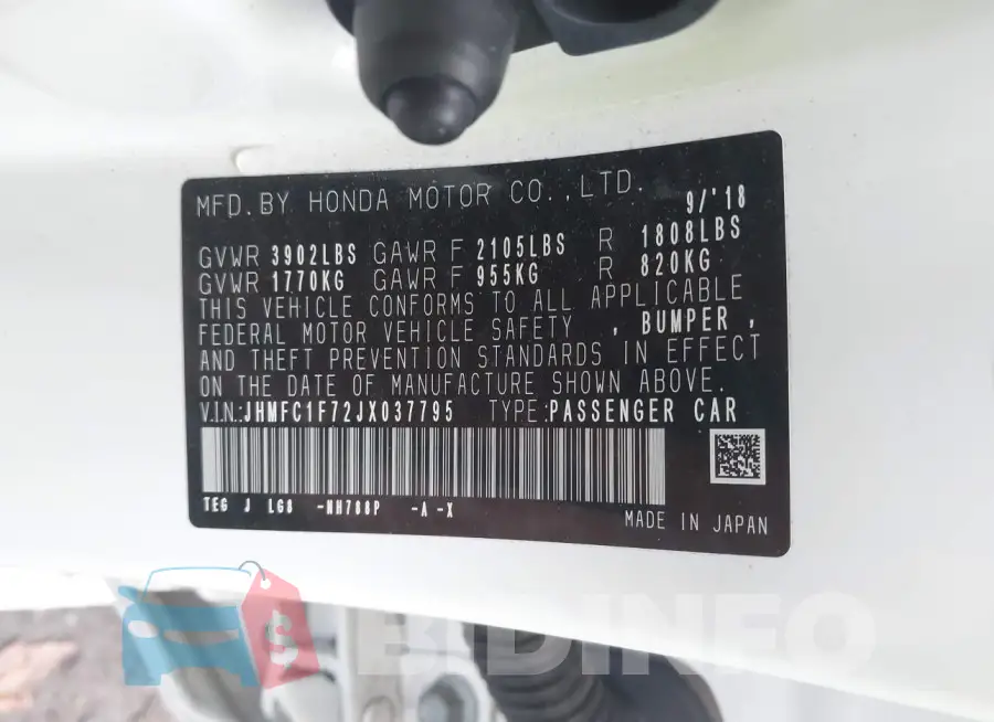 JHMFC1F72JX037795 Photo# 9