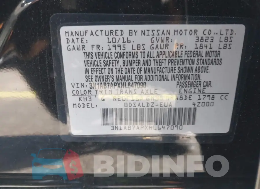 3N1AB7APXHL647090 Photo# 9
