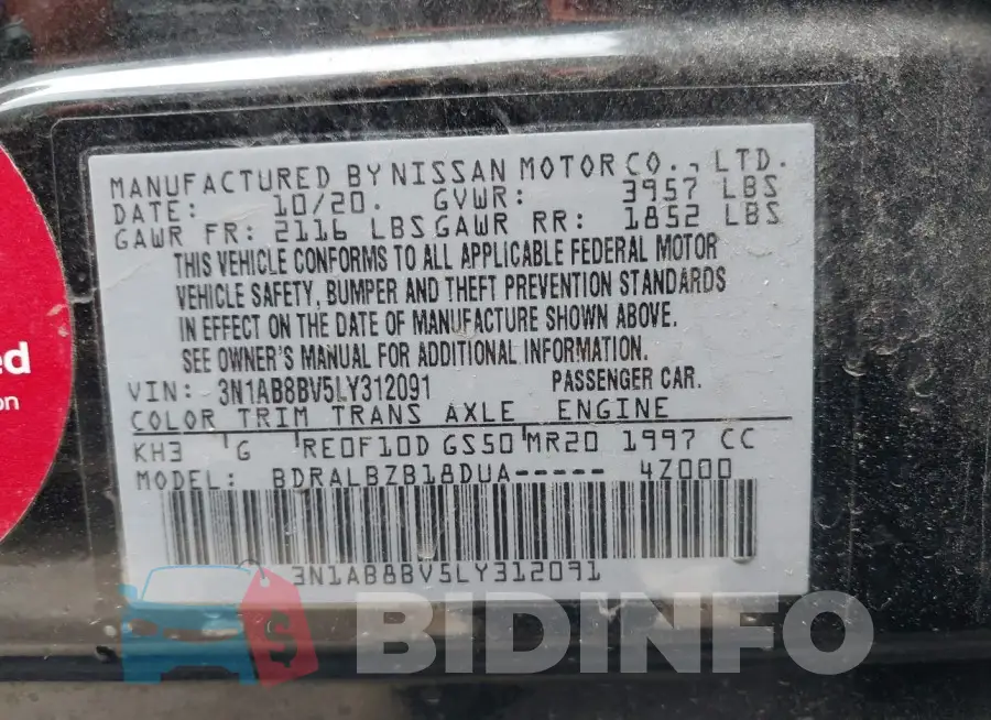 3N1AB8BV5LY312091 Photo# 9