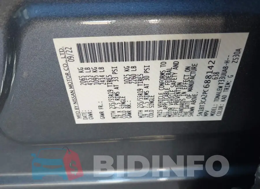 5N1BT3CA2PC688142 Photo# 9