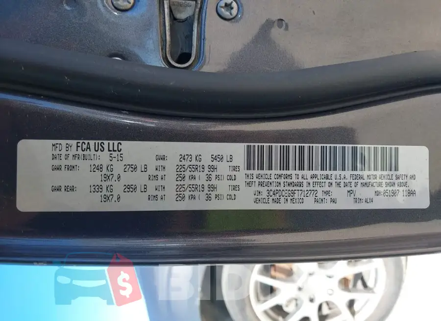 3C4PDCEG9FT712772 Photo# 9