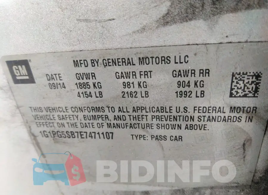 1G1PG5SB7E7471107 Photo# 9