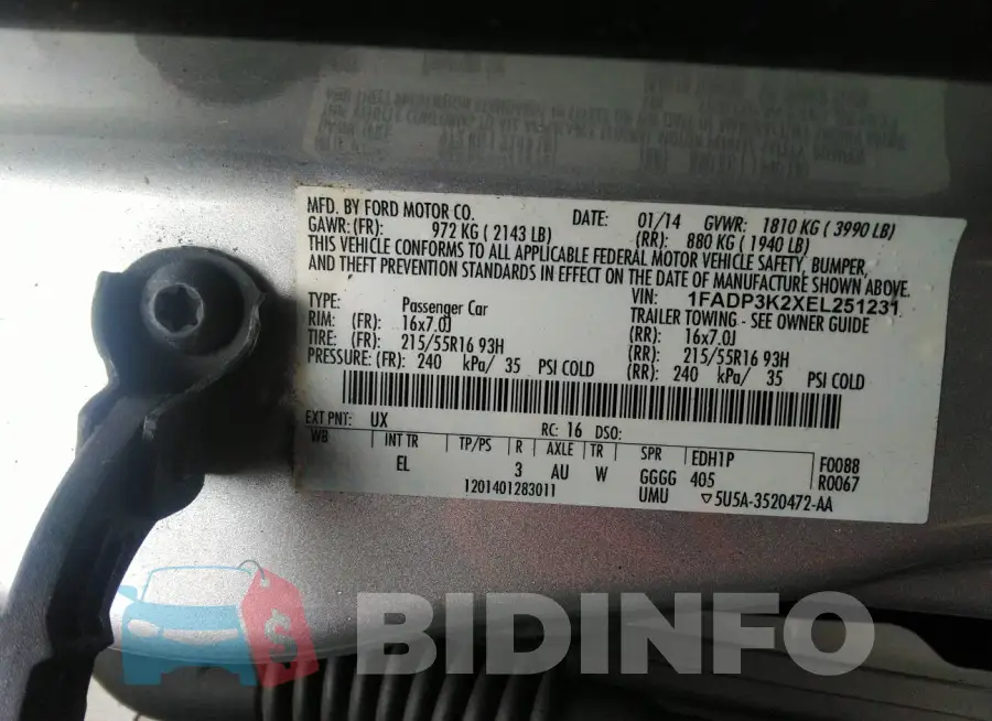 1FADP3K2XEL251231 Photo# 9