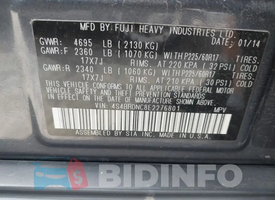 4S4BRDNC8E2276801 Photo# 9