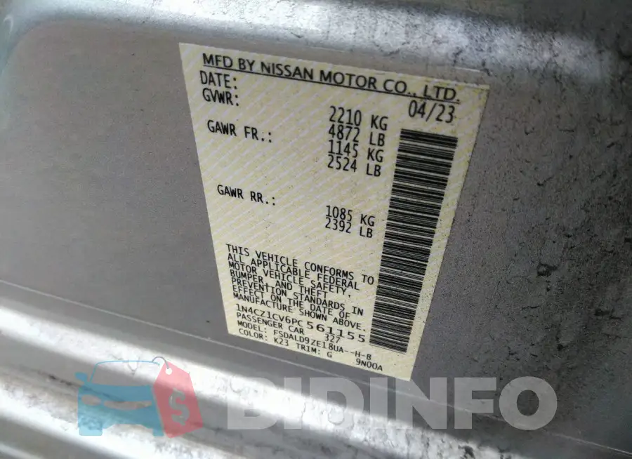 1N4CZ1CV6PC561155 Photo# 8