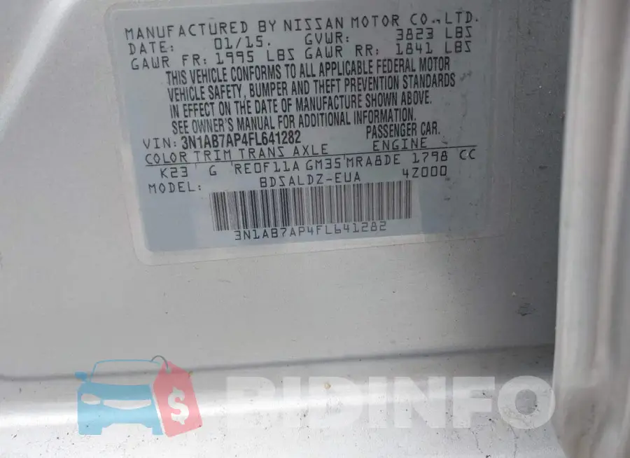 3N1AB7AP4FL641282 Photo# 9
