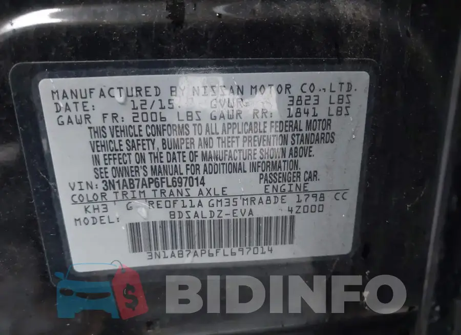 3N1AB7AP6FL697014 Photo# 9