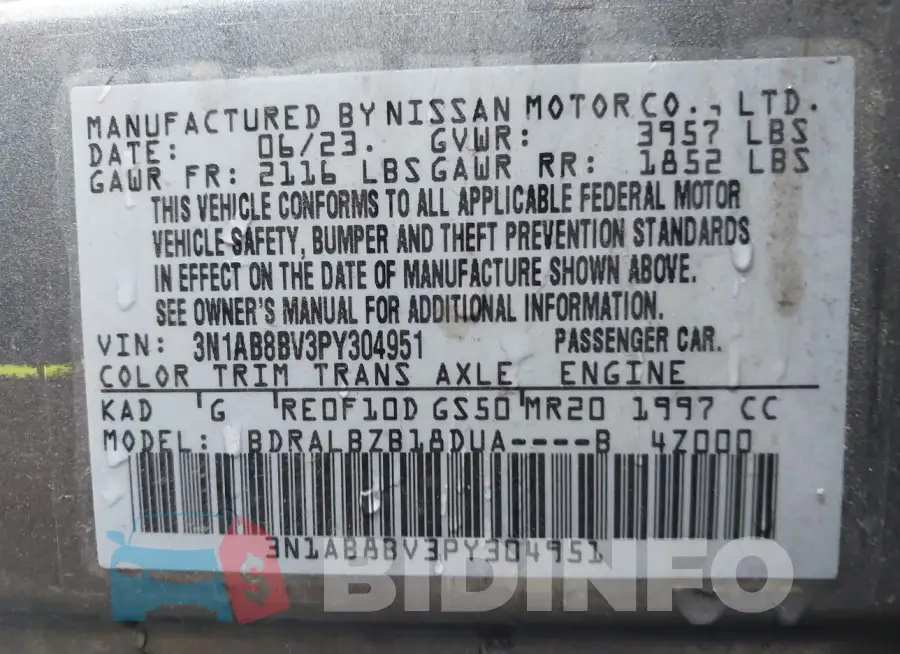 3N1AB8BV3PY304951 Photo# 9
