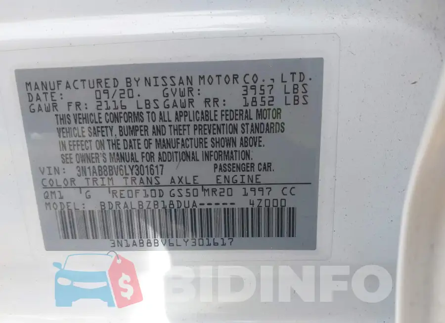 3N1AB8BV6LY301617 Photo# 9