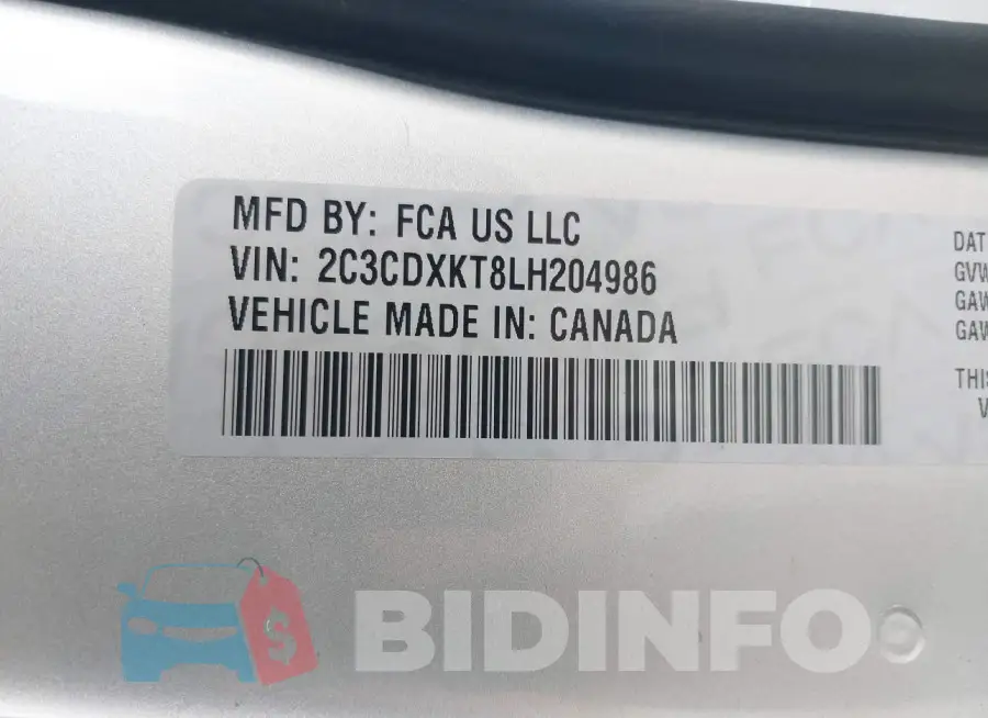 2C3CDXKT8LH204986 Photo# 9