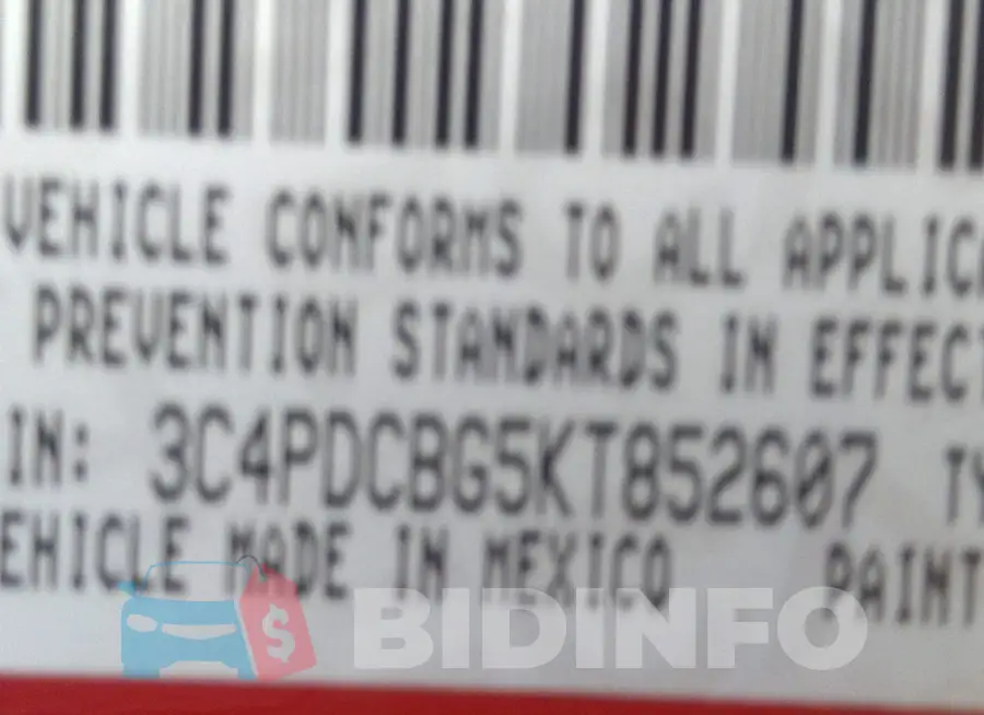 3C4PDCBG5KT852607 Photo# 9