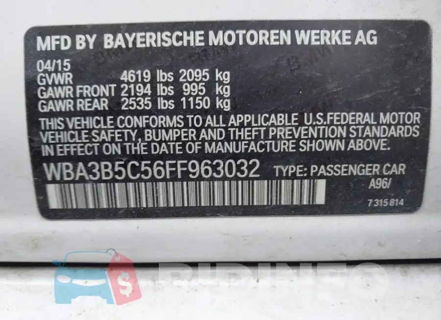 WBA3B5C56FF963032 Photo# 9