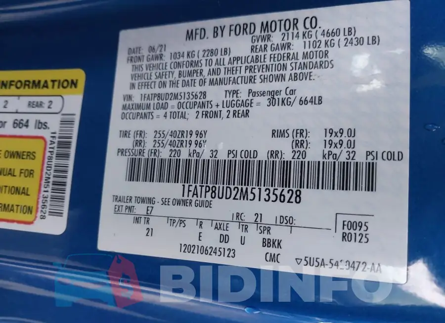 1FATP8UD2M5135628 Photo# 9