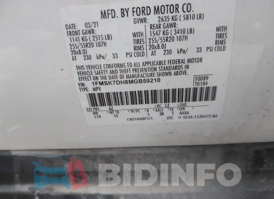 1FMSK7DH8MGB59210 Photo# 9