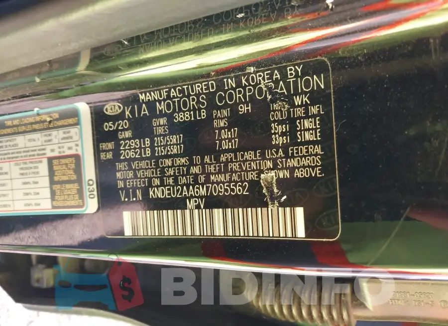 KNDEU2AA6M7095562 Photo# 9