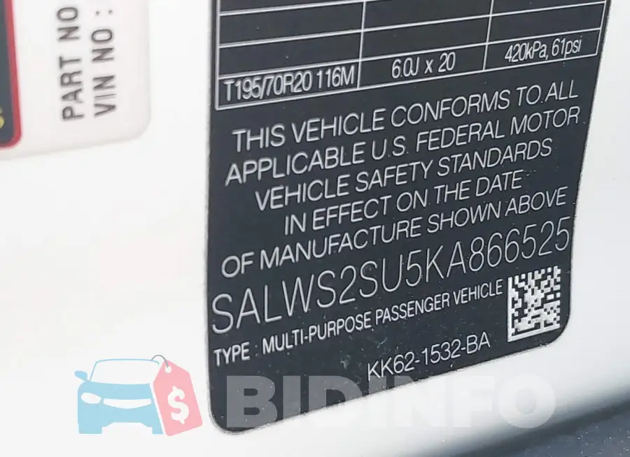 SALWS2SU5KA866525 Photo# 9