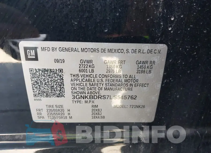 3GNKBDRS7LS545762 Photo# 9