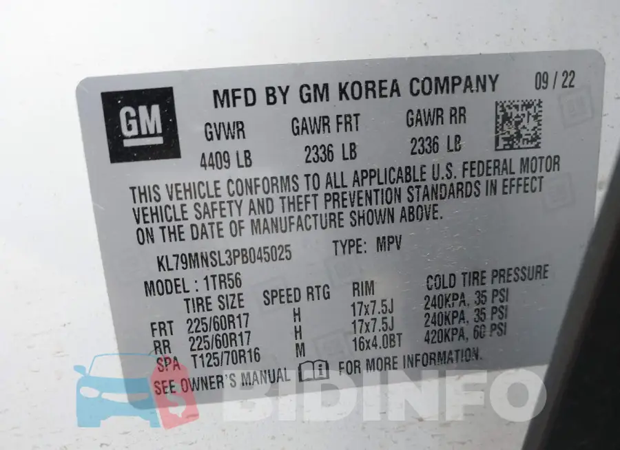 KL79MNSL3PB045025 Photo# 9
