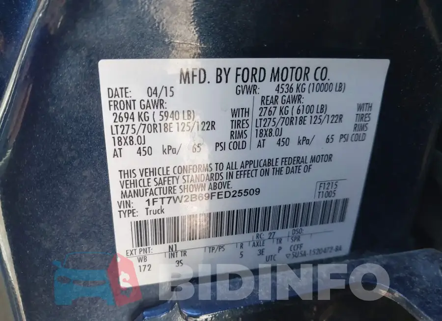 1FT7W2B69FED25509 Photo# 9